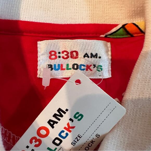 Vintage 8:30 a.m. Bullock's Red Multi Hello Kitty Short Sleeve Polo Shirt Sz L - Picture 6 of 11